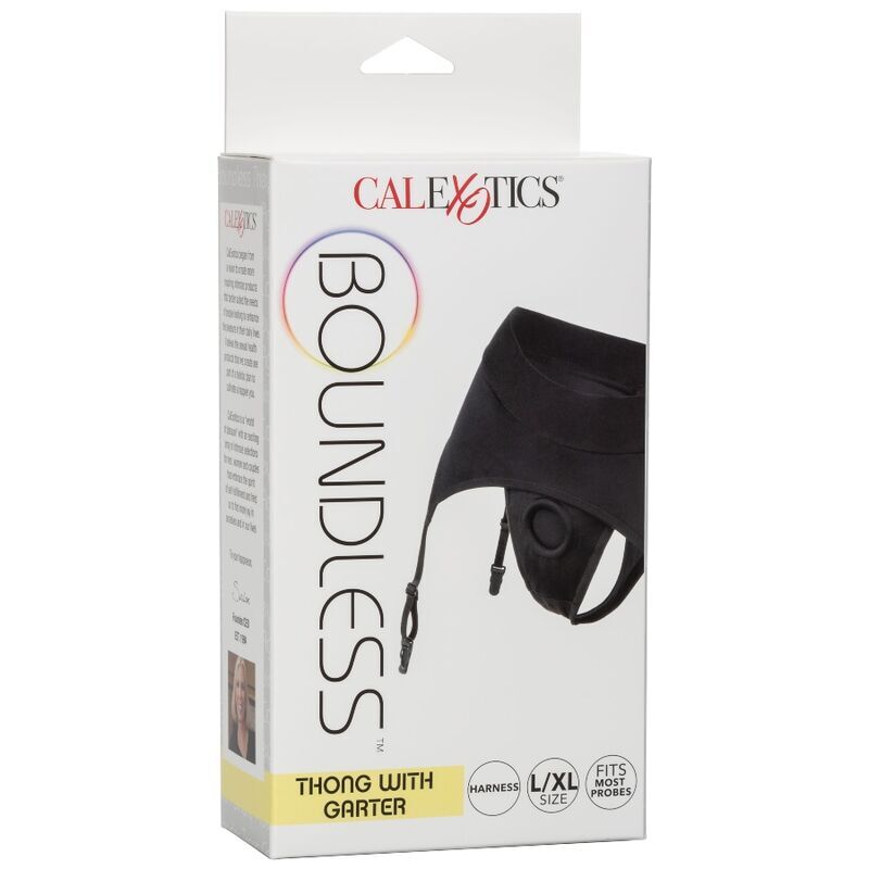 CALEXOTICS - BOUNDLESS THONG WITH GARTER L/XL - Kink&Play