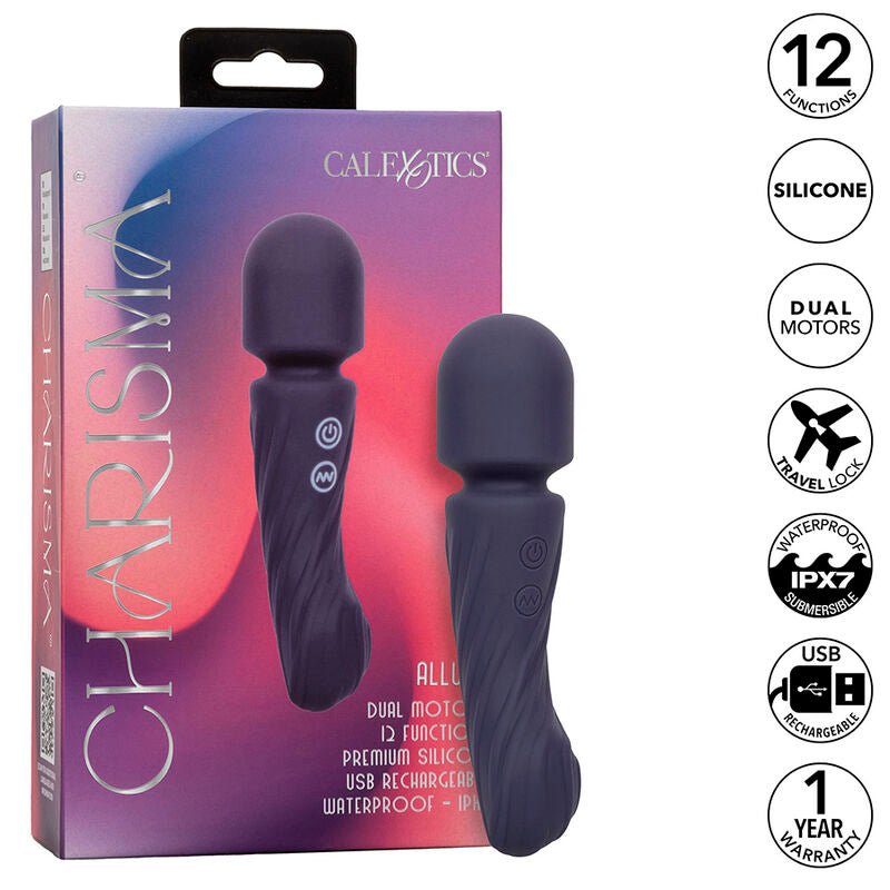 CALEXOTICS - CHARISMA ALLURE MASSAGER DUAL MOTORS 12 FUNCTIONS 17.25 CM X 4.5 CM PURPLE - Kink&Play