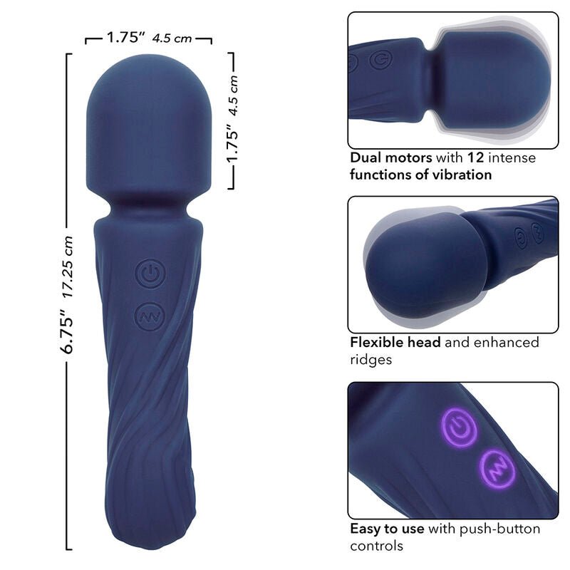 CALEXOTICS - CHARISMA ALLURE MASSAGER DUAL MOTORS 12 FUNCTIONS 17.25 CM X 4.5 CM PURPLE - Kink&Play