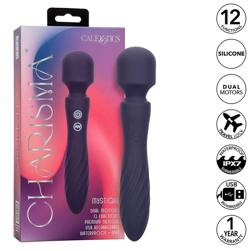 CALEXOTICS - CHARISMA MYSTIQUE MASSAGER DUAL MOTORS 12 FUNCTIONS 20,5 CM X 4.5 CM PURPLE - Kink&Play