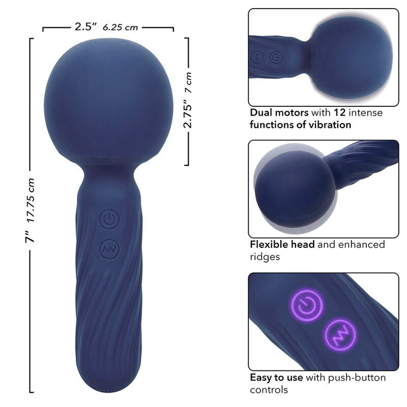 CALEXOTICS - CHARISMA SEDUCTION MASSAGER 12 FUNCTIONS 17.75 CM X 6.25 CM PURPLE - Kink&Play