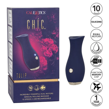 CALEXOTICS - CHIC TULIP MASAJEADOR - AZUL - Kink&Play