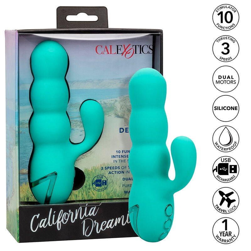 CALEXOTICS - DEL MAR DIVA VIBRATOR RABBIR AQUA GREEN BY CALIFORNIA DREAMING - Kink&Play