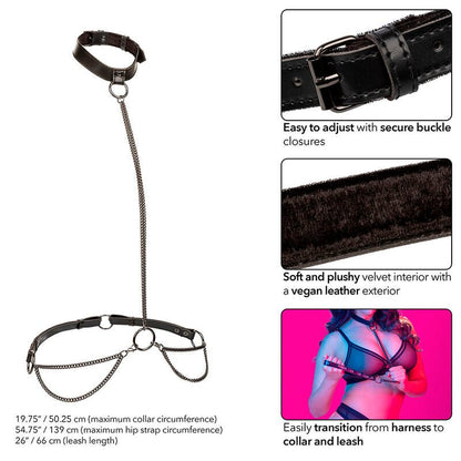 CALEXOTICS - EUPHORIA CHAIN HALTER COLLAR & LEASH PLUS SIZE - Kink&Play