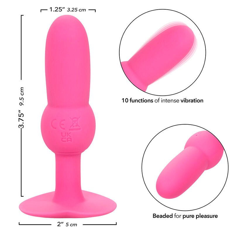 CALEXOTICS - FIRST TIME ANAL PLUG BEADED PROBE 10 VIBRATIONS PINK - Kink&Play