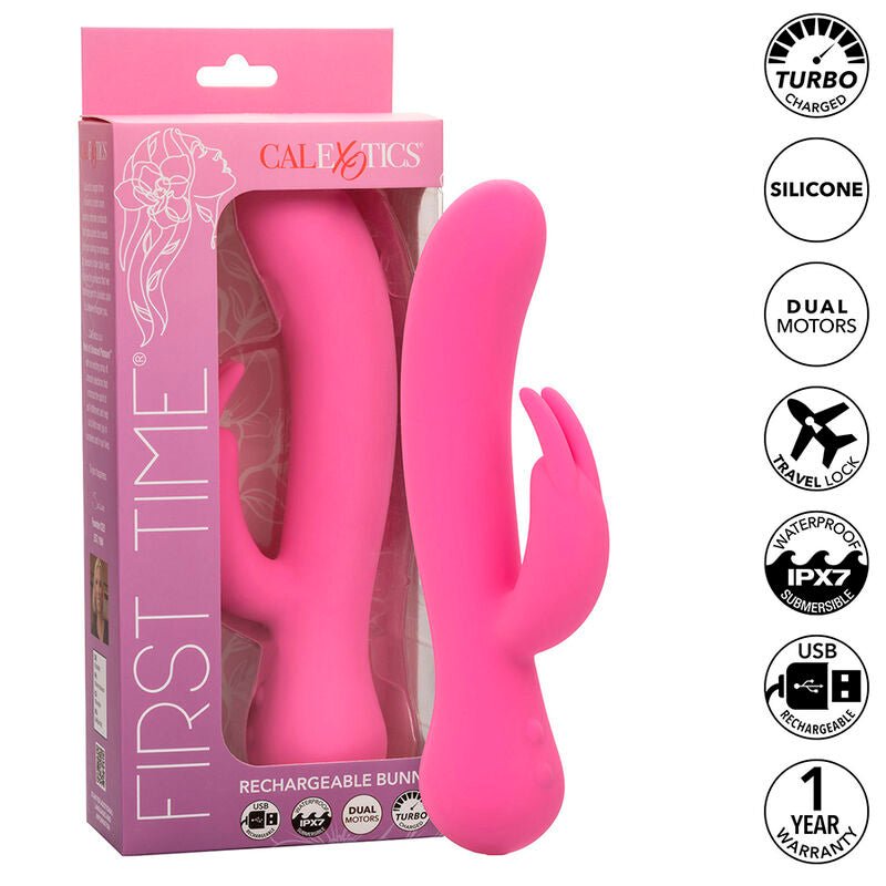 CALEXOTICS - FIRST TIME VIBRATOR RABBIT RECHARGEABLE PINK - Kink&Play