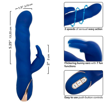 CALEXOTICS - JACK RABBIT VIBRATOR WAVE MOTION BLUE - Kink&Play