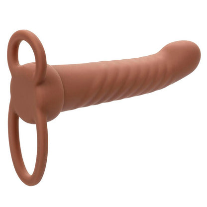 CALEXOTICS - MAXX RIBBED DUAL PENETRATOR 10 VIBRATIONS BROWN - Kink&Play