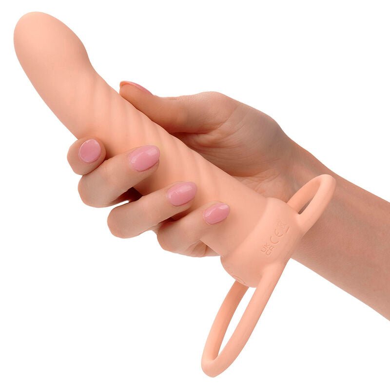 CALEXOTICS - MAXX RIBBED DUAL PENETRATOR 10 VIBRATIONS FLESH - Kink&Play
