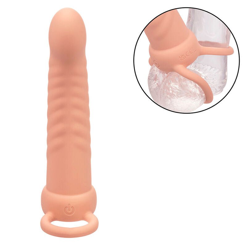 CALEXOTICS - MAXX RIBBED DUAL PENETRATOR 10 VIBRATIONS FLESH - Kink&Play