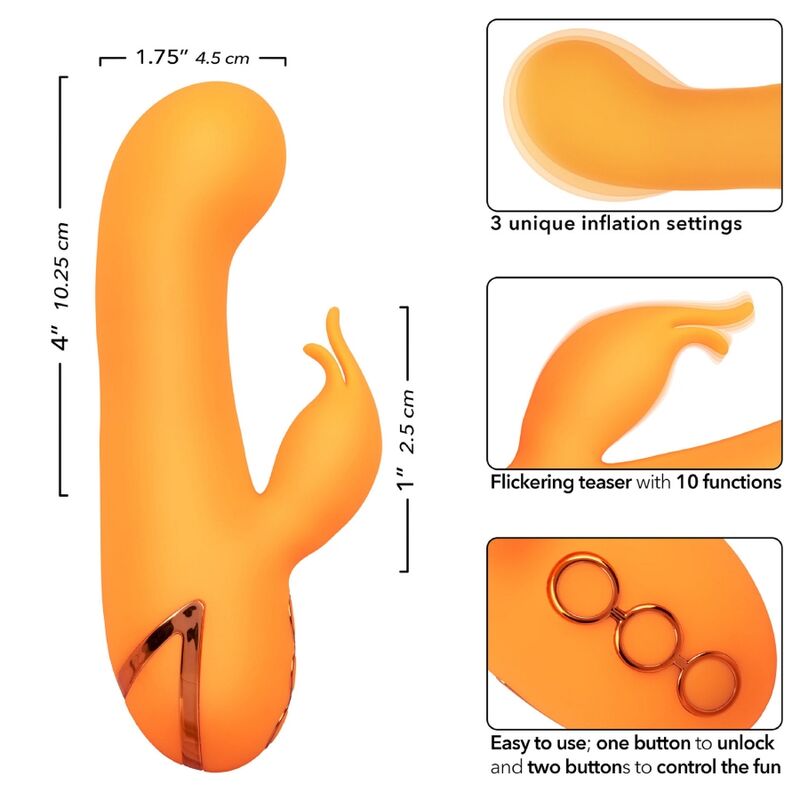 CALEXOTICS - MONTECITO MUSE VIBRATOR RABBIT ORANGE BY CALIFORNIA DREAMING - Kink&Play