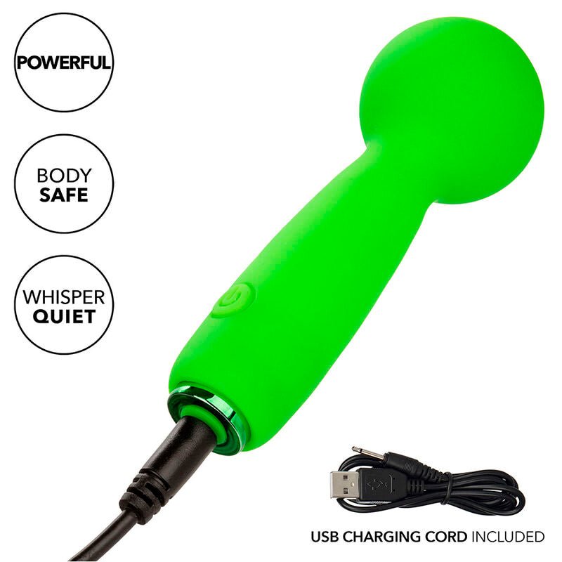CALEXOTICS - NEON VIBES THE BUBBLY VIBE MINI MASSAGER 10 VIBRATIONS GREEN - Kink&Play