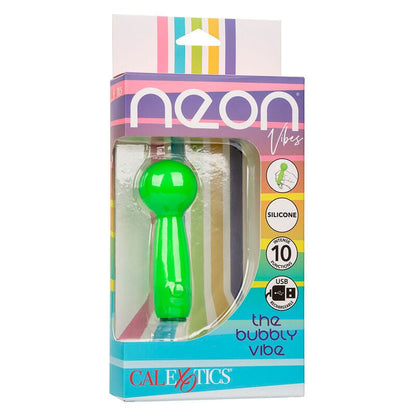 CALEXOTICS - NEON VIBES THE BUBBLY VIBE MINI MASSAGER 10 VIBRATIONS GREEN - Kink&Play