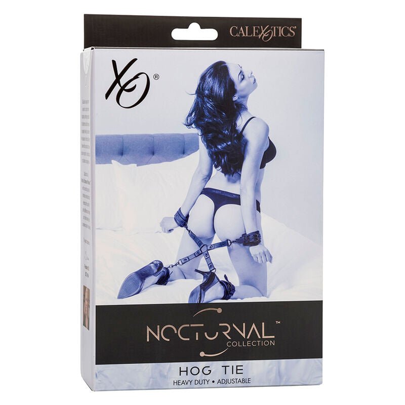 CALEXOTICS - NOCTURNAL HOG TIE CONNECTOR CUERO AJUSTABLE BLACK - Kink&Play