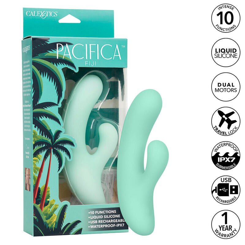 CALEXOTICS - PACIFICA FIJI VIBRATOR & ESTIMULATOR G SPOT 10 VIBRATIONS AQUA - Kink&Play