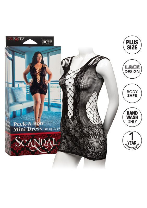 CALEXOTICS - PEEK - A - BOO MINI DRESS PLUS SIZE - Kink&Play