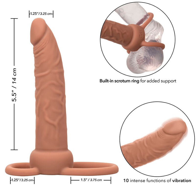 CALEXOTICS - PERFORMANCE MAXX RECHARGABLE DUAL PENETRATOR BROWN SKIN - Kink&Play