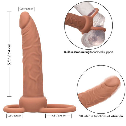 CALEXOTICS - PERFORMANCE MAXX RECHARGABLE DUAL PENETRATOR BROWN SKIN - Kink&Play