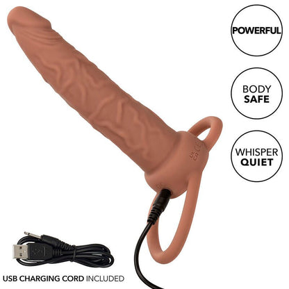 CALEXOTICS - PERFORMANCE MAXX RECHARGABLE DUAL PENETRATOR BROWN SKIN - Kink&Play