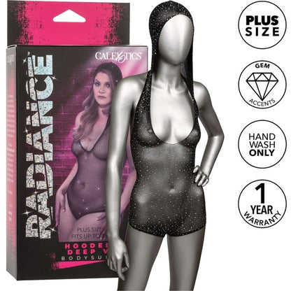 CALEXOTICS - RADIANCE HOODED DEEP V BODYSUIT PLUS SIZE - Kink&Play