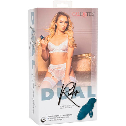 CALEXOTICS - RIDER MASSAGER DOUBLE MOTOR REMOTE CONTROL BLUE - Kink&Play