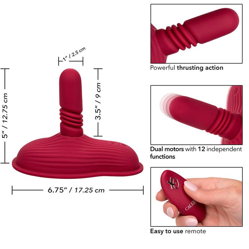 CALEXOTICS - RIDER MASSAGER DOUBLE MOTOR REMOTE CONTROL RED - Kink&Play