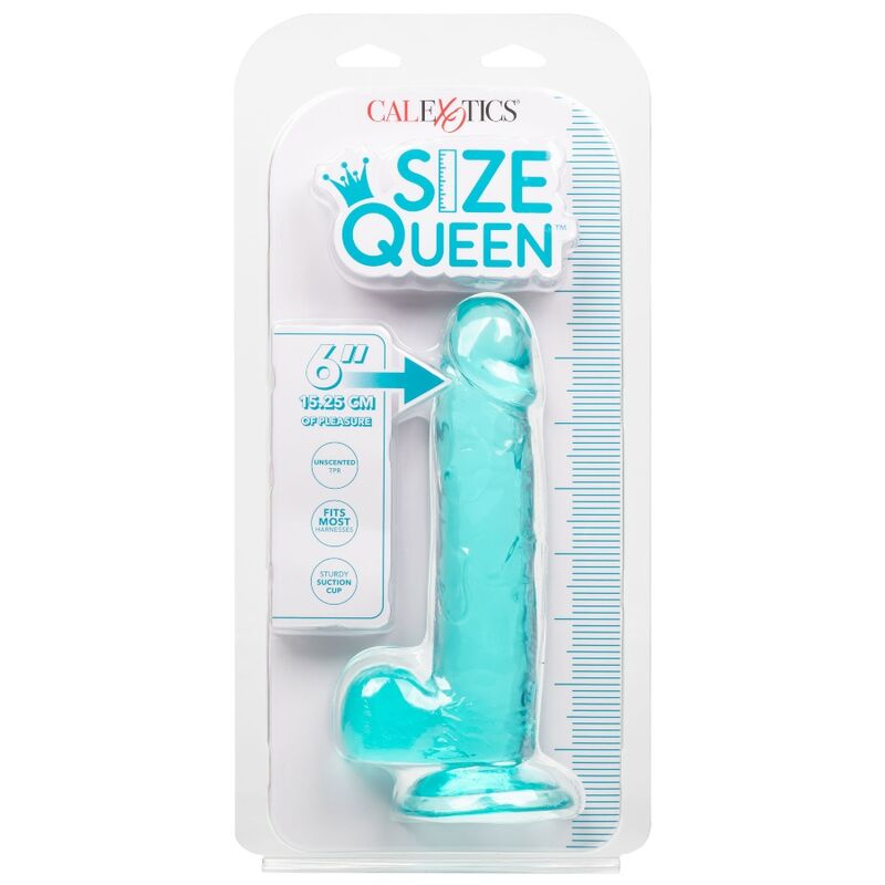 CALEXOTICS - SIZE QUEEN DILDO BLUE 15.3 CM - Kink&Play
