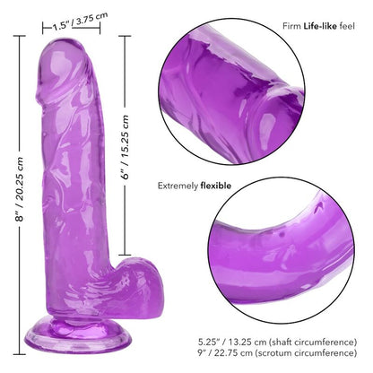 CALEXOTICS - SIZE QUEEN DILDO PURPLE 15.3 CM - Kink&Play