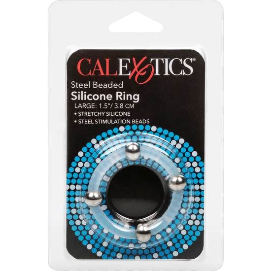 CALEXOTICS - STEEL BEADED SILICONE RING L - Kink&Play