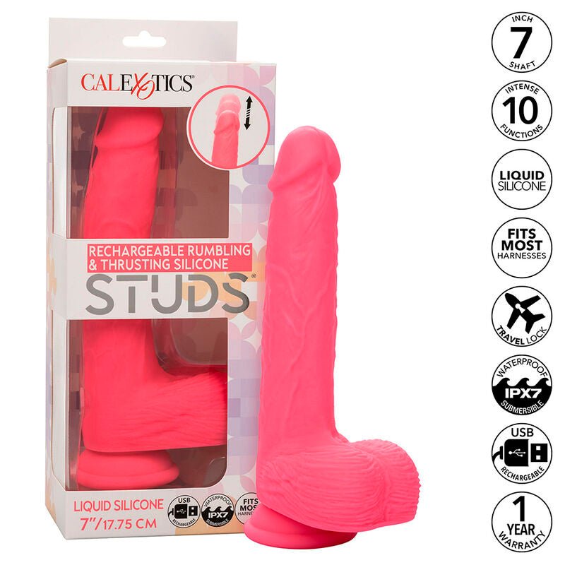 CALEXOTICS - STUDS REALISTIC VIBRATOR 10 VIBRATIONS PINK - Kink&Play