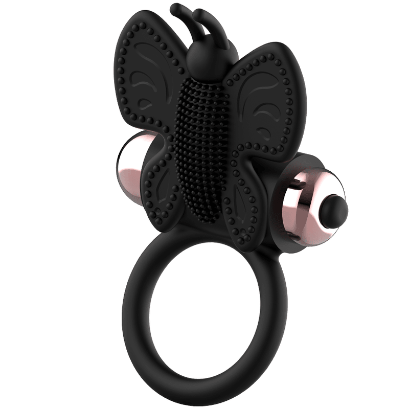COQUETTE CHIC DESIRE - COCK RING BUTTERFLY WITH VIBRATOR BLACK/ GOLD - Kink&Play