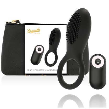 COQUETTE CHIC DESIRE - COCK RING REMOTE CONTROL RECHARGEABLE BLACK/ GOLD - Kink&Play
