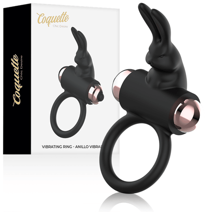 COQUETTE CHIC DESIRE - COCK RING WITH VIBRATOR BLACK/ GOLD - Kink&Play
