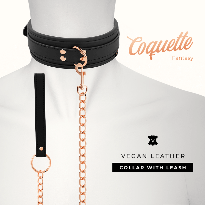 COQUETTE CHIC DESIRE - FANTASY VEGAN LEATHER COLLAR WITH NEOPRENE LINING - Kink&Play