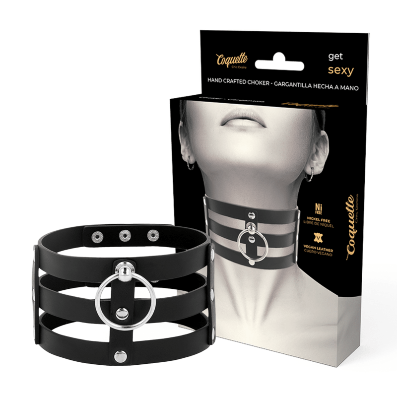COQUETTE CHIC DESIRE - FETISH STYLE VEGAN LEATHER CHOKER - Kink&Play