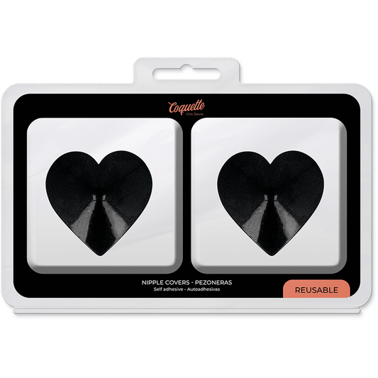 COQUETTE CHIC DESIRE - NIPPLE COVERS BLACK HEARTS - Kink&Play