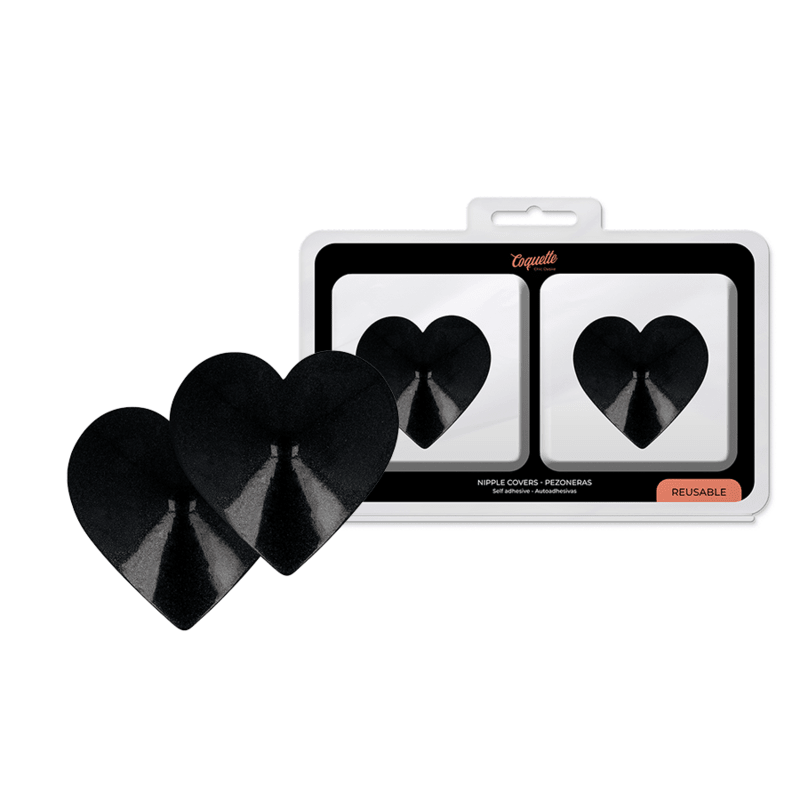 COQUETTE CHIC DESIRE - NIPPLE COVERS BLACK HEARTS - Kink&Play