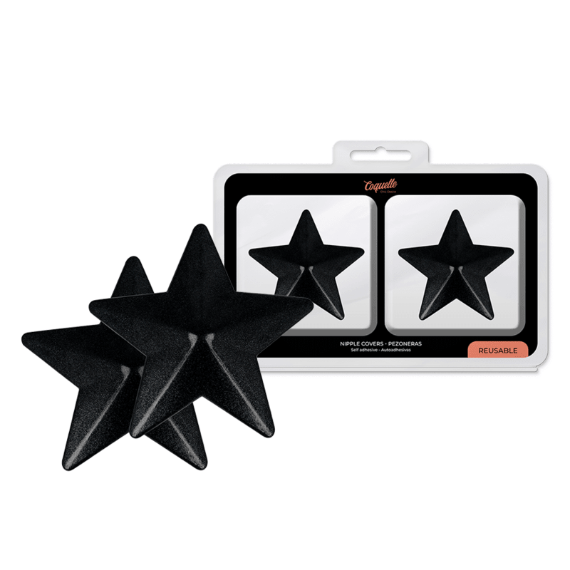 COQUETTE CHIC DESIRE - NIPPLE COVERS BLACK STARS - Kink&Play