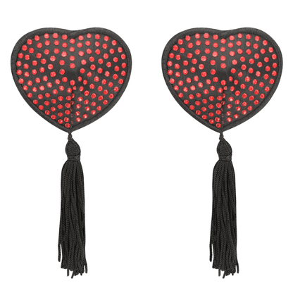 COQUETTE CHIC DESIRE - NIPPLE COVERS HEART BLACK / RED - Kink&Play