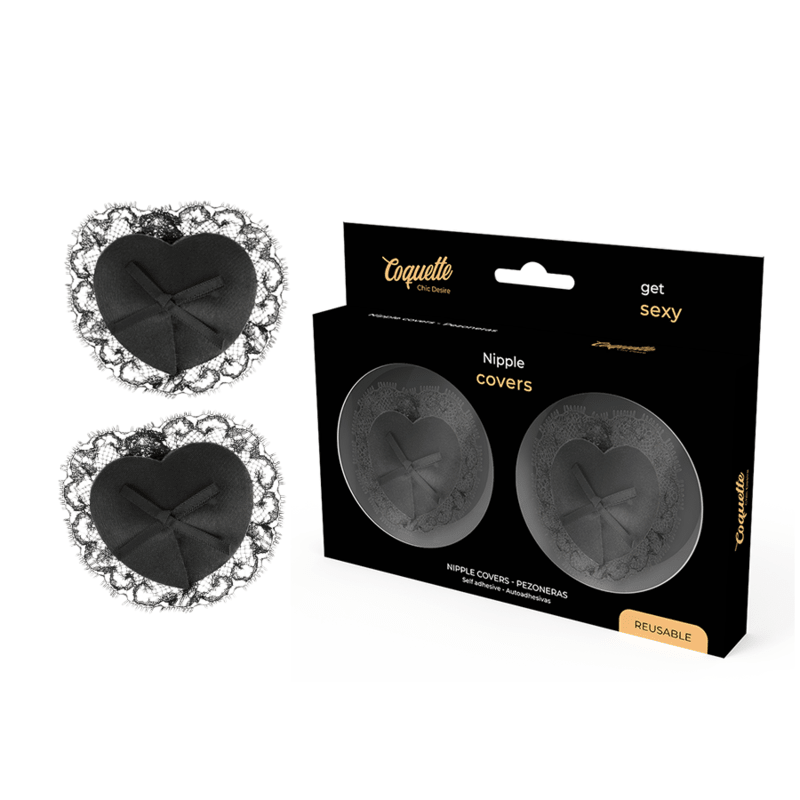 COQUETTE CHIC DESIRE - NIPPLE COVERS LACE BLACK - Kink&Play