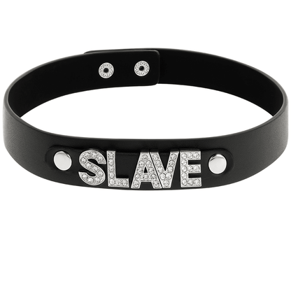 COQUETTE CHIC DESIRE - SLAVE VEGAN LEATHER CHOKER - Kink&Play