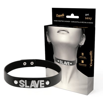 COQUETTE CHIC DESIRE - SLAVE VEGAN LEATHER CHOKER - Kink&Play