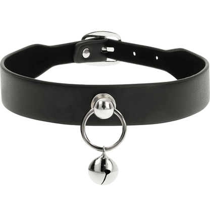 COQUETTE CHIC DESIRE - VEGAN LEATHER NECKLACE WOMAN ACCESSORY RATTLE/HOOP - Kink&Play