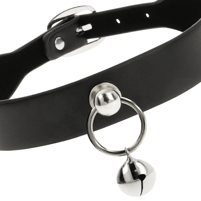 COQUETTE CHIC DESIRE - VEGAN LEATHER NECKLACE WOMAN ACCESSORY RATTLE/HOOP - Kink&Play