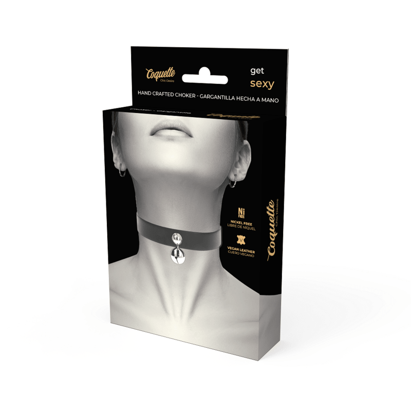 COQUETTE CHIC DESIRE - VEGAN LEATHER NECKLACE WOMAN RATTLE ACCESSORY - Kink&Play