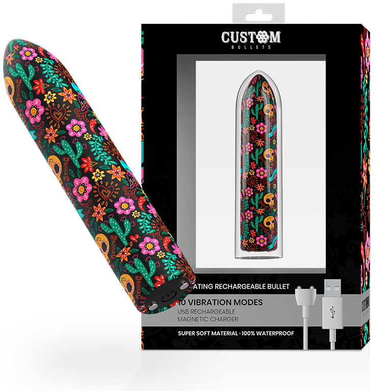 CUSTOM BULLETS - RECHARGEABLE SKULL MAGNETIC BULLET 10 INTENSITIES - Kink&Play