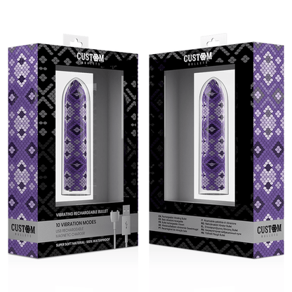 CUSTOM BULLETS - RECHARGEABLE SNAKE PURPLE MAGNETIC BULLET 10 INTENSITIES - Kink&Play