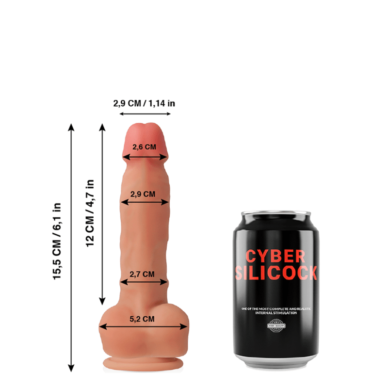 CYBER SILICOCK - ANSEL ULTRA REALISTIC SOFT LIQUID SILICONE 15.5 CM - O - 2.9 CM - Kink&Play