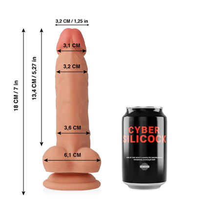 CYBER SILICOCK - JUDE ULTRA REALISTIC SOFT LIQUID SILICONE 18 CM - O - 3.2 CM - Kink&Play