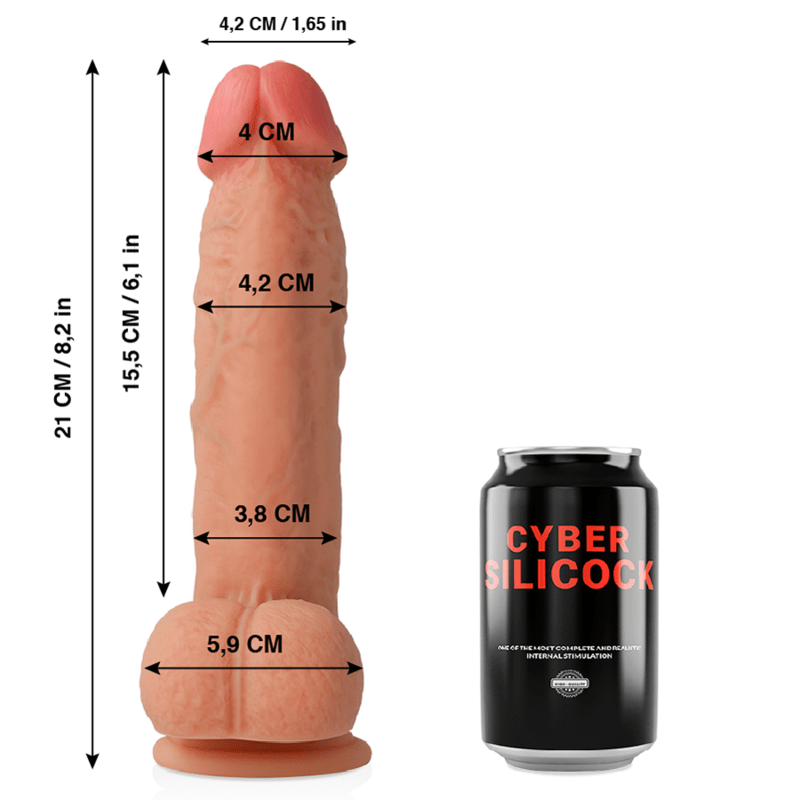CYBER SILICOCK - SAUL ULTRA REALISTIC SOFT LIQUID SILICONE 21 CM - O - 4.2 CM - Kink&Play